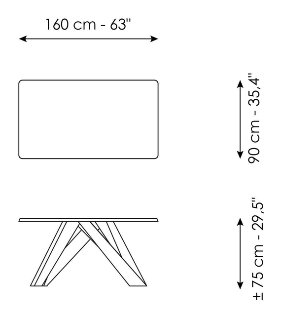 Big Table by Bonaldo, size drawing 1