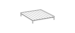 Sanders Air Outdoor Sofa by Ditre Italia, size drawing: Iroko square coffee table
