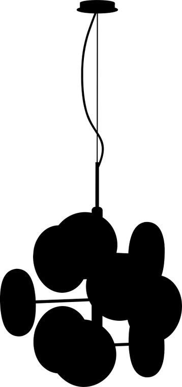 Spark Ceiling Lamp by Bontempi, size drawing: 56.32