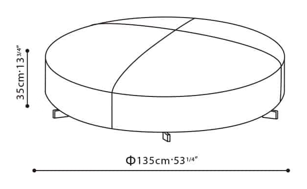 Harmon Ottoman by Camerich, size drawing: C02B0504
