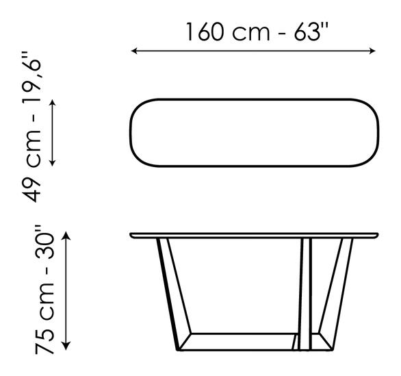 Art Console Table by Bonaldo, size drawing 5