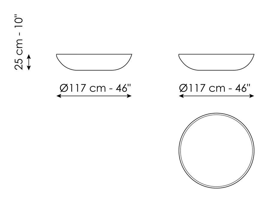 Planet Coffee Table by Bonaldo, size drawing: Big planet · Big planet light