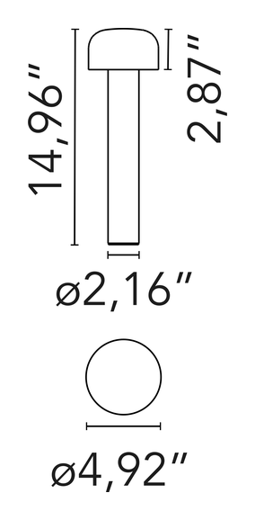 Bellhop Bollard Light by Flos, size drawing 1