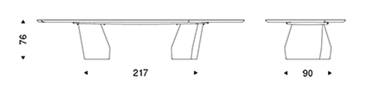 Senator Keramik Magnum Dining Table by Cattelan Italia, size drawing 1