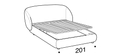 Pacific Bed by Ditre Italia, size drawing: Double size bed for 180x200 cm mattress with BOX mechanism