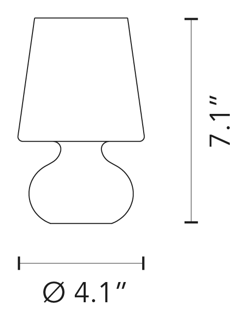 Fontana Vase by Fontana Arte, size drawing