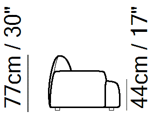 Buddie Sectional by Natuzzi Italia, size drawing