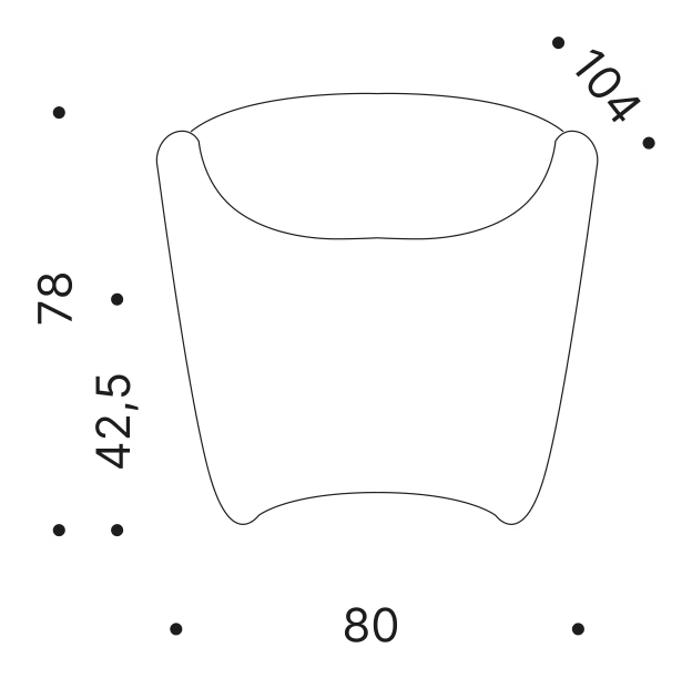 MT3 Rocking Chair by Driade, size drawing