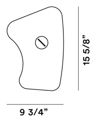 Bit 5 Wall Lamp by Foscarini, size drawing