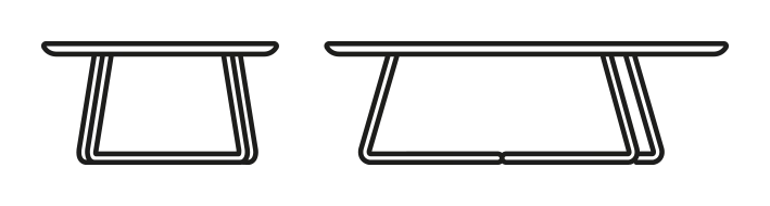 Ciop Coffee Table, Low by Connubia, size drawing