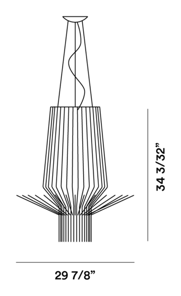 Allegretto Assai Pendant Lamp by Foscarini, size drawing