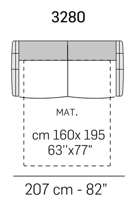 Aurora Sofa Bed by Nicoline, size drawing 2