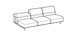 Arlott High Sofa by Ditre Italia, size drawing: 3-seat maxi central element