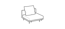 Avenue Sofa by Ditre Italia, size drawing: 1-seat central element