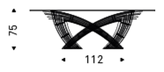 Hystrix Dining Table by Cattelan Italia, size drawing 1