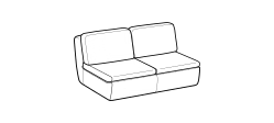 Deck Sofa by Ditre Italia, size drawing: 2-seat central element