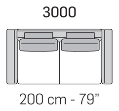Cortina Plain Sofa by Nicoline, size drawing 4