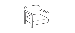 Nathy Armchair by Ditre Italia, size drawing