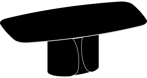 Talos Dining Table by Bontempi, size drawing: 54.57