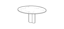 Arcade Dining Table by Ditre Italia, size drawing: Round table diam.160 lacquered base and marble top