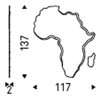 Africa Wall Mirror by Cattelan Italia, size drawing