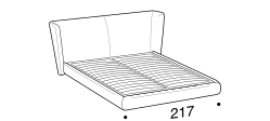 Royal Bed by Ditre Italia, size drawing: Double size bed for 200x200 cm mattress