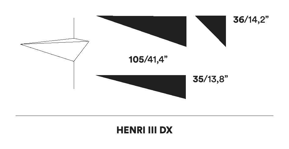 Henri Wall Shelf by Opinion Ciatti, size drawing: HENRI III DX