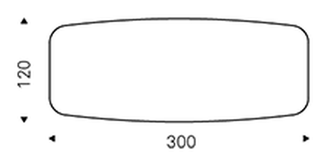 Tyron Crystalart Dining Table by Cattelan Italia, size drawing 8