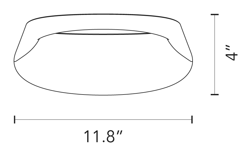 Bonnet Wall Lamp by Fontana Arte, size drawing