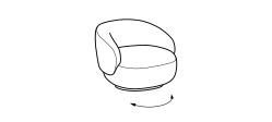 Pacific Armchair by Ditre Italia, size drawing: Swivel armchair