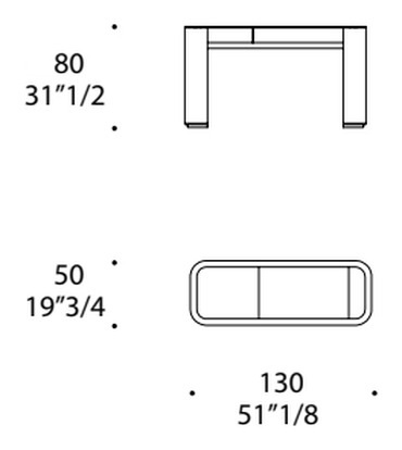 San Marco Toilette Dressing Table by Reflex, size drawing