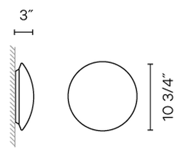 Puck Wall and Ceiling Light by Vibia, size drawing: Model 5412