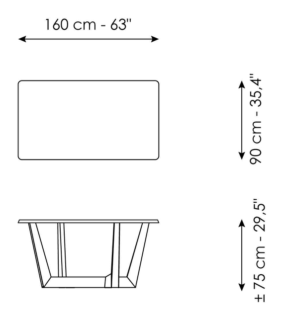 Art Extendable Table by Bonaldo, size drawing 1