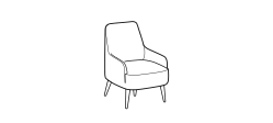 Ray Armchair by Ditre Italia, size drawing: Armchair