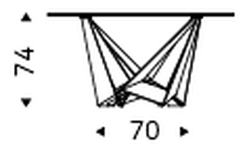 Skorpio Dining Table by Cattelan Italia, size drawing 1
