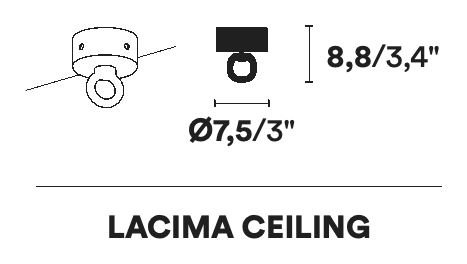 La Cima Coat Rack by Opinion Ciatti, size drawing: LACIMA CEILING