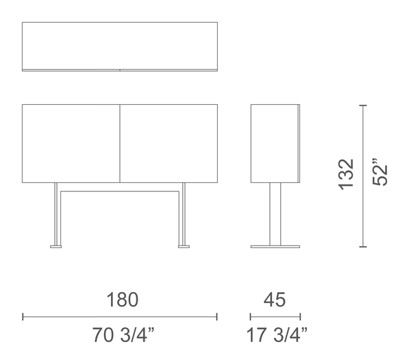 Luxor Cabinet by Cappellini, size drawing: LX_3