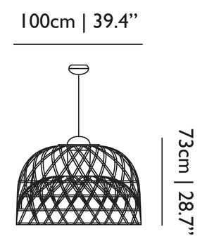 Emperor Suspended Pendant Lamp by Moooi, size drawing: Medium