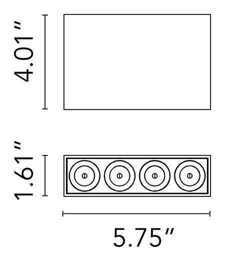 Light Shadow Surface Ceiling Lamp by Flos, size drawing