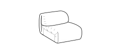 Melville Sofa by Ditre Italia, size drawing: 1-seat central element