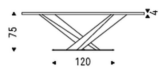 Stratos Wood Dining Table by Cattelan Italia, size drawing 8
