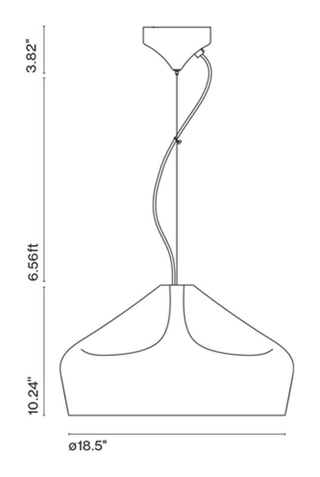 Pleat Box Pendant Lamp by Marset, size drawing: Pleat Box 47