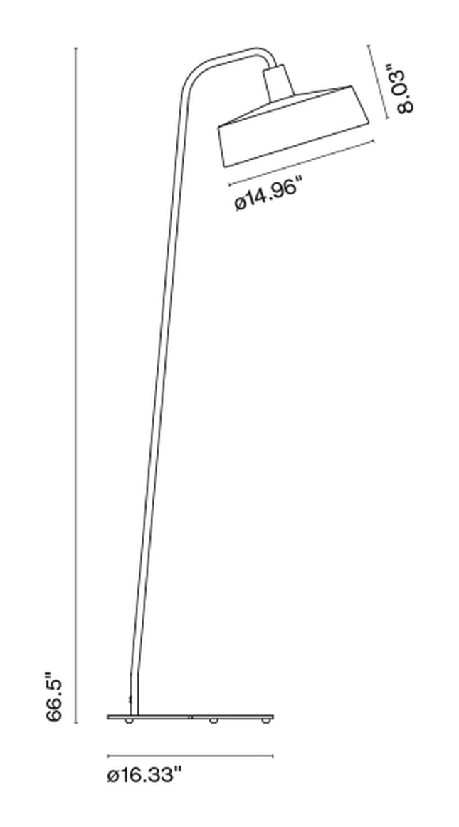 Soho Floor Lamp by Marset, size drawing