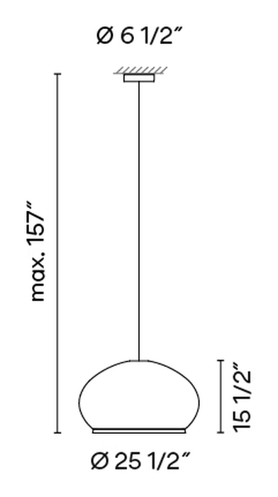 Knit Pendant Lamp by Vibia, size drawing: Model 7470