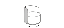 Chloé Armchair by Ditre Italia, size drawing: Swivel armchair mix