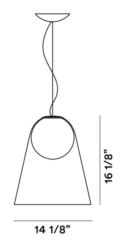 Satellight Pendant Lamp by Foscarini, size drawing