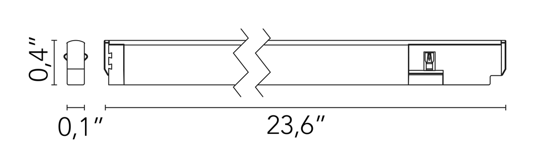 Light Stripe Diffused Module by Flos, size drawing 3