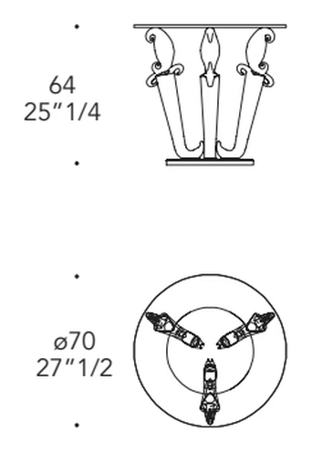 Casanova 55 Side Table by Reflex, size drawing 2