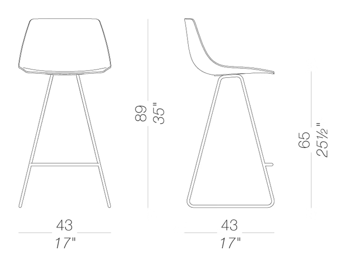 Miunn ES104_65 Outdoor Stool by LaPalma, size drawing