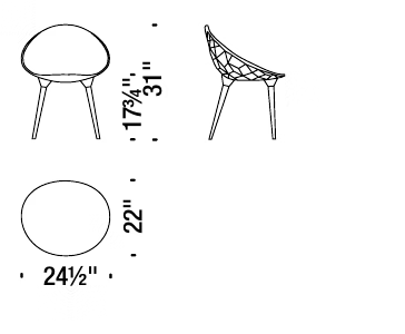 Rock Chair by Moroso, size drawing